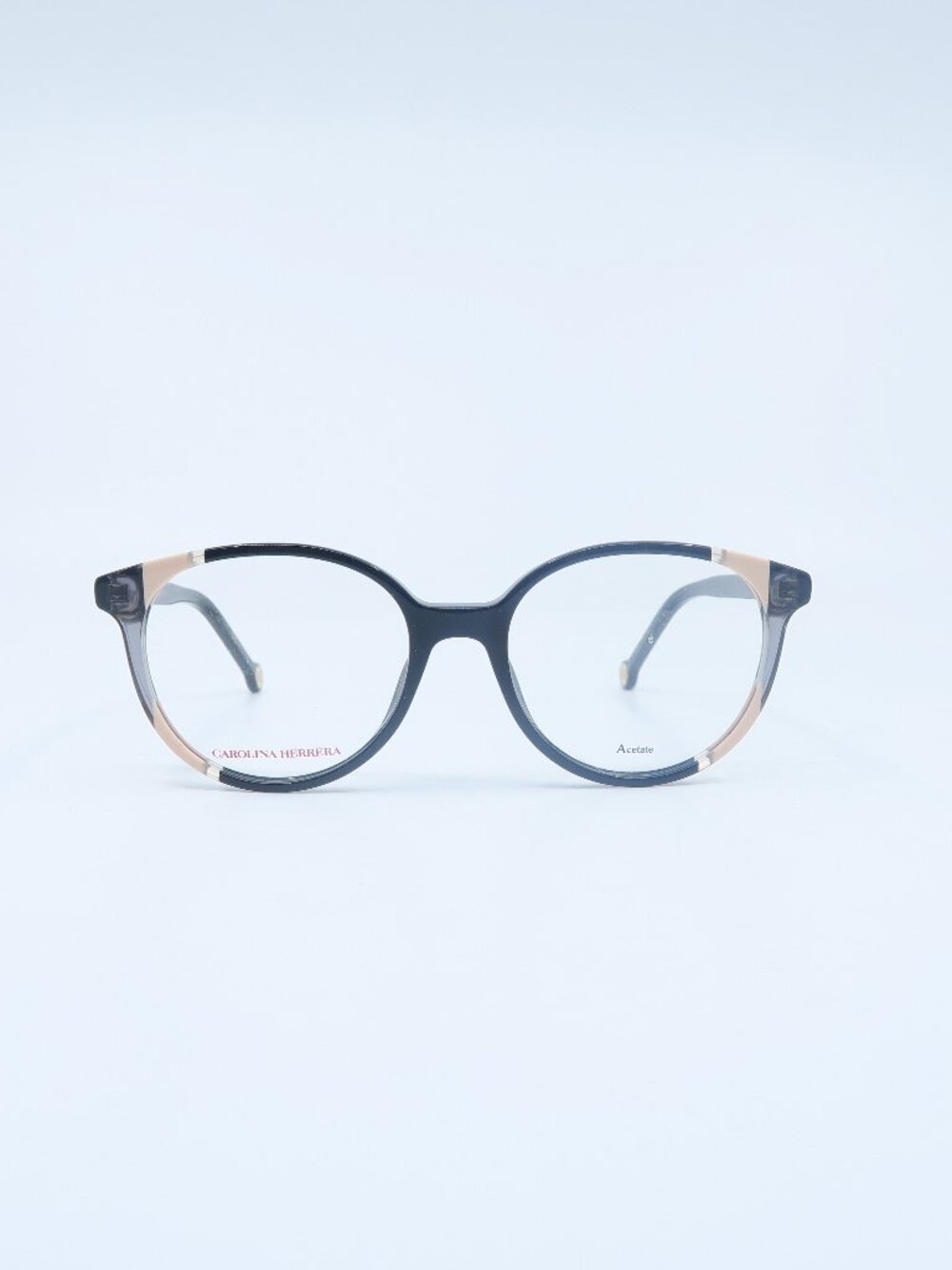 Carolina Herrera CH0067 KDX Black and Beige Round, New Women's Eyeglasses.